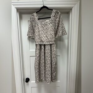 Roolee mom floral midi dress with waist tie size XXXL